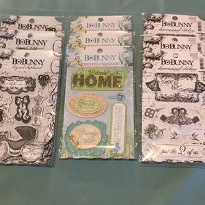 BoBunny Layered Chipboard Stickers 9 Pks NEW Welcome home A night out & Mr & Mrs